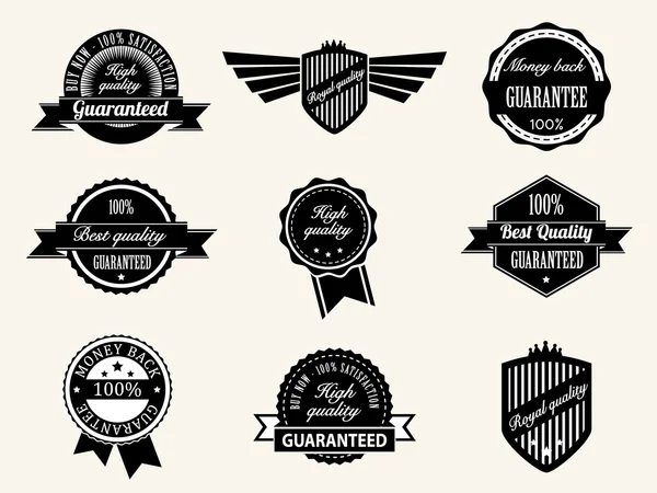 Retro vintage Premium Quality and Guarantee Labels — Stock Vector