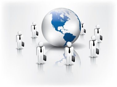 Business network around the globe clipart