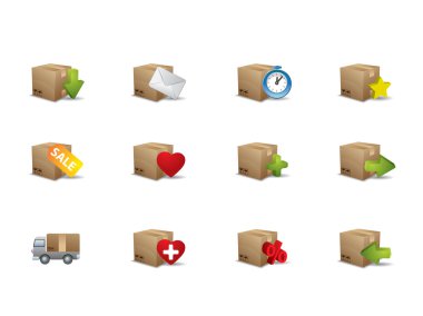 E-commerce box icons clipart