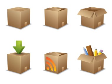 E-commerce box icons clipart