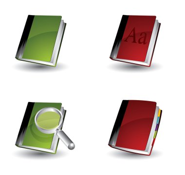 Book icon set clipart