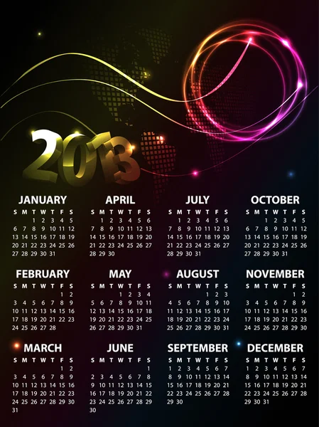 Kalender voor 2013 vector — Stockvector