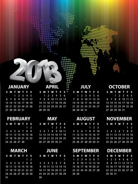 Kalendarza na 2013 wektor — Wektor stockowy