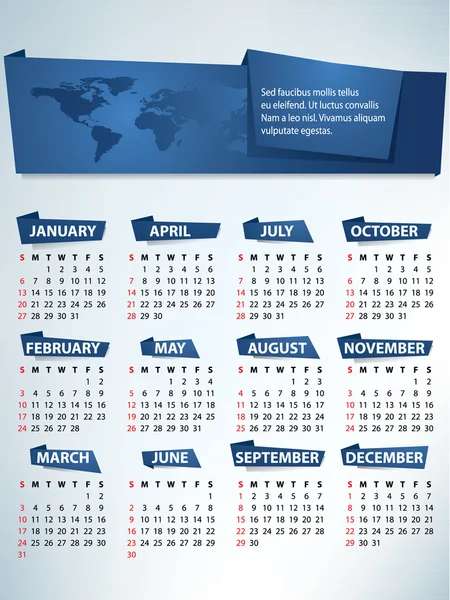 Calendar for 2013 vector — Stock Vector