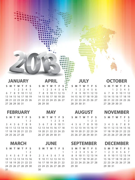 2013 ベクトルのカレンダー — ストックベクタ