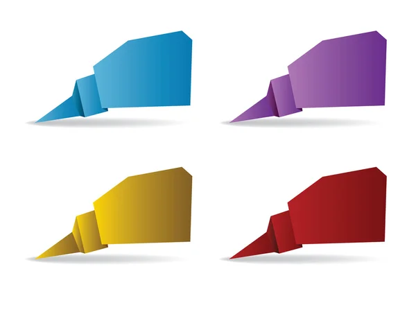 Kleurrijke veelhoekige origami banners — Stockvector