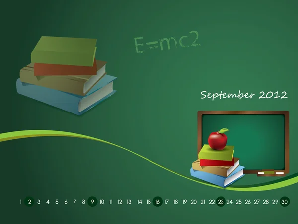 Calendar wallpaper for 2012 - September — Stock Vector
