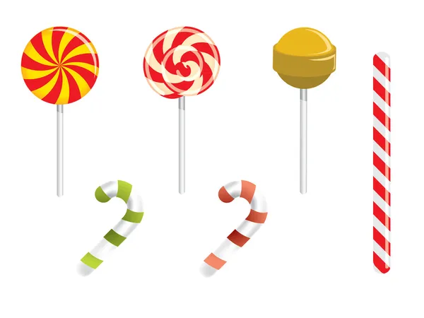 Sucette et bonbons différents — Image vectorielle