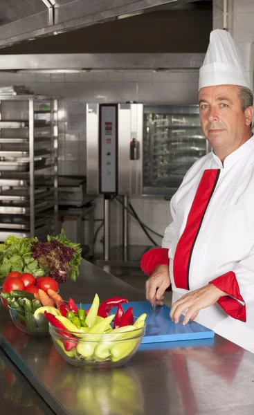 Chef in kitchen — Stock Photo, Image