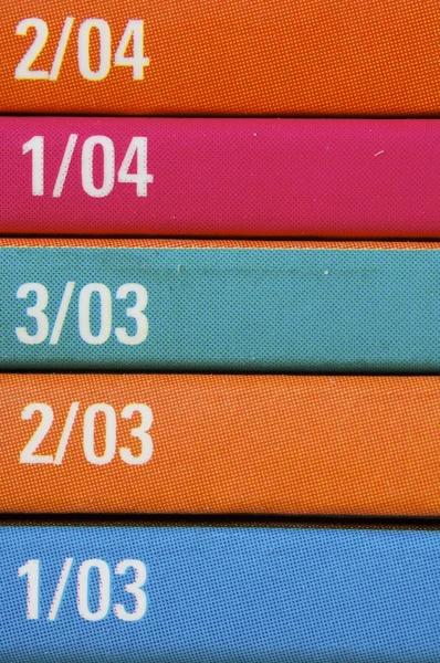Libros de colores con números —  Fotos de Stock