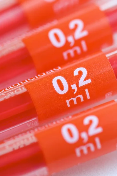 Detalj av röda nålar — Stockfoto