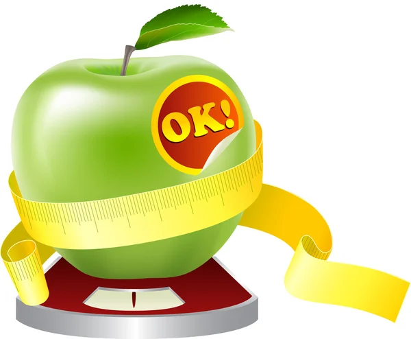Μήλο σε δίαιτα — Διανυσματικό Αρχείο