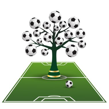 Symbolic tree on the football ground clipart