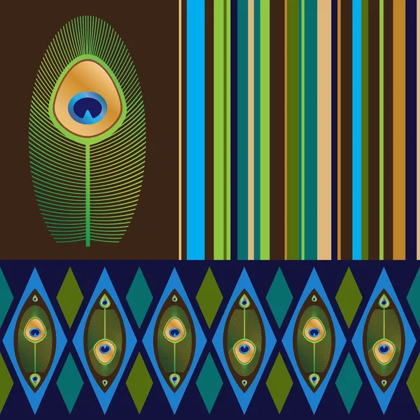 Reihe nahtloser Muster in leuchtenden Farben — Stockvektor