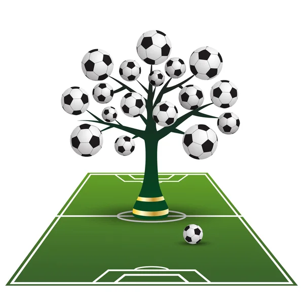Árvore simbólica no campo de futebol —  Vetores de Stock