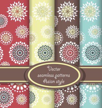 Vector set of floral seamless patterns clipart