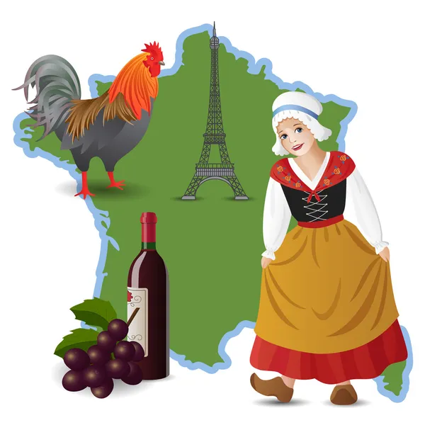Добро пожаловать во Францию — стоковый вектор