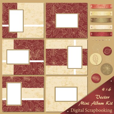 Vector Autumn Mini Album Kit clipart