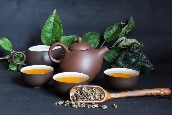 Zöld tea ceremónia — Stock Fotó