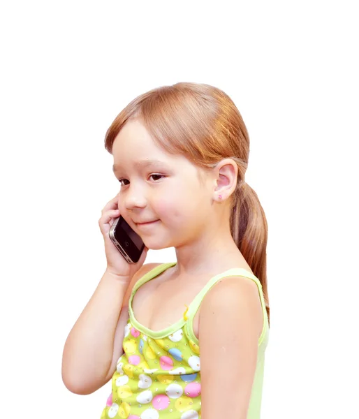 Barn- och telefon — Stockfoto