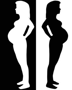 The Silhouette of the pregnant woman. clipart