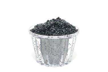 Caviar black in glass jar clipart