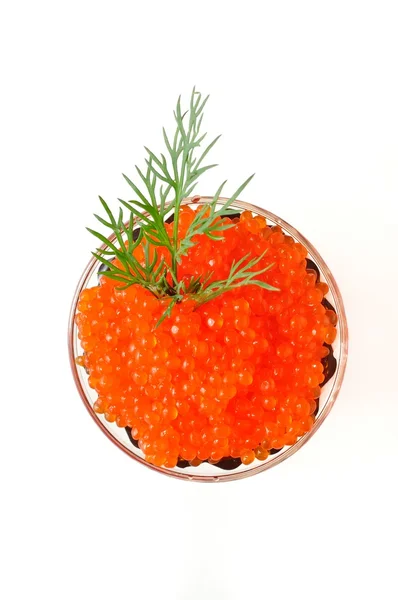 Red caviar Salmon roe from above — Stock Photo, Image