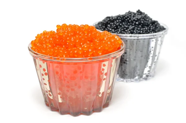 Red and black fish caviar in the — Stock Photo, Image