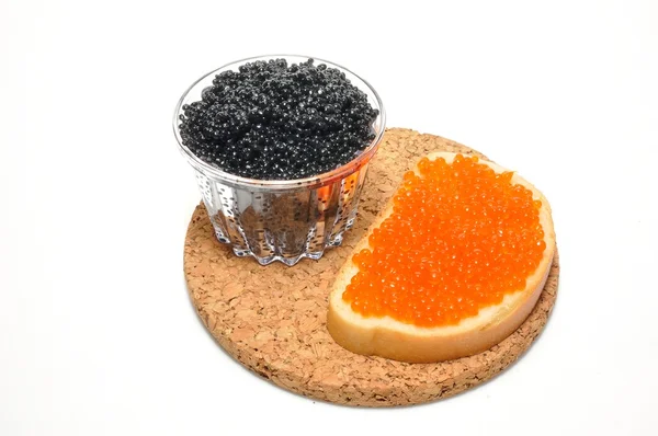 Black and red caviar — Stock Photo, Image