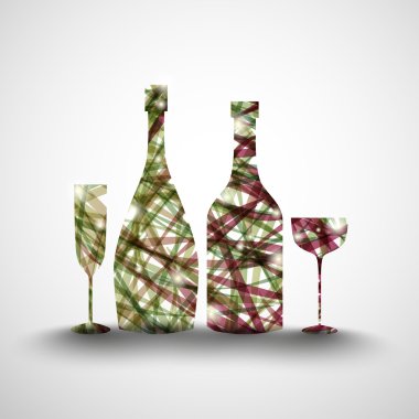 Bottles and glasses clipart