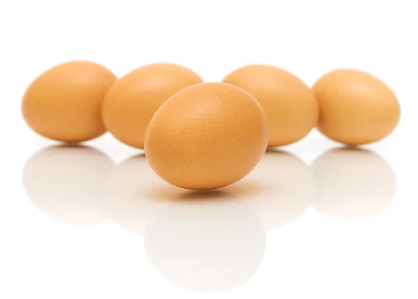 Ovos sobre um fundo branco — Fotografia de Stock