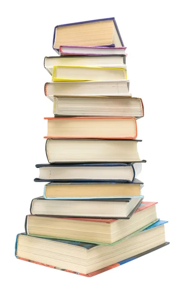Stack of different books isolated on white background — Stock Photo, Image