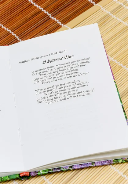Poemas de William Shakespeare - O Mistress Mine — Fotografia de Stock