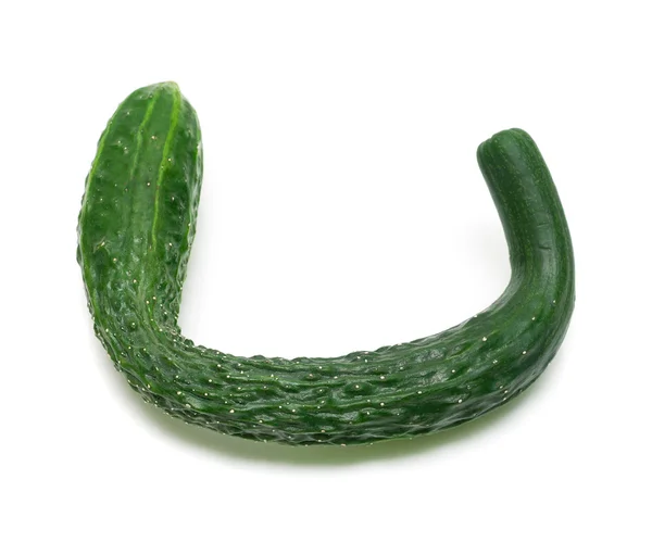 Komkommer op witte achtergrond - bekijken van bovenaf — Stockfoto