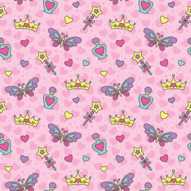 Princess seamless pattern clipart