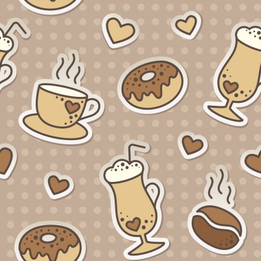 Coffee pattern clipart