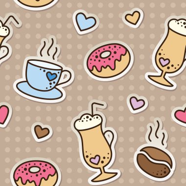 Coffee pattern clipart