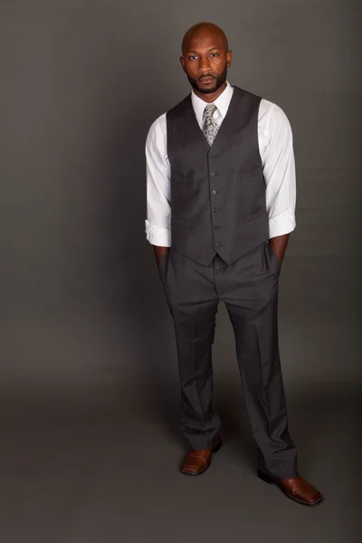 Mladý černý obchodní muž — Stock fotografie