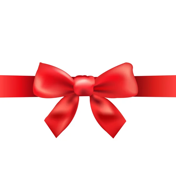 Ruban rouge avec noeud — Image vectorielle