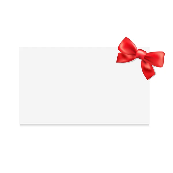 Etiqueta de regalo en blanco con lazo — Vector de stock