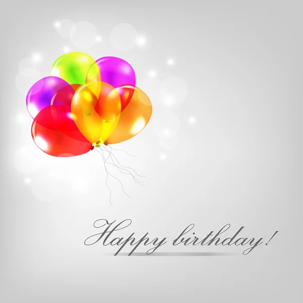 Geburtstagskarte mit Luftballons — Stockvektor