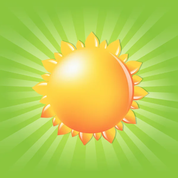 太阳与朝阳和射线 — 图库矢量图片