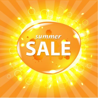 Orange Summer Sale Poster clipart