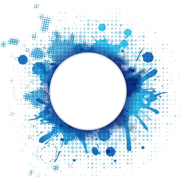 Fondo azul abstracto con mancha y burbuja — Vector de stock