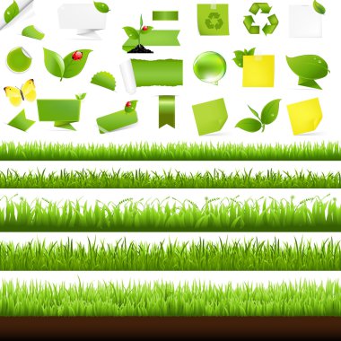 Big Nature Set With Grass Border clipart