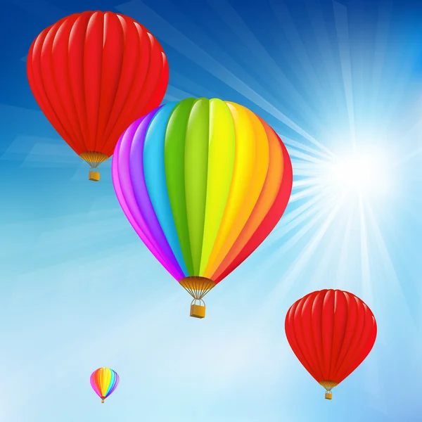 Blue Sky e balões de ar — Vetor de Stock