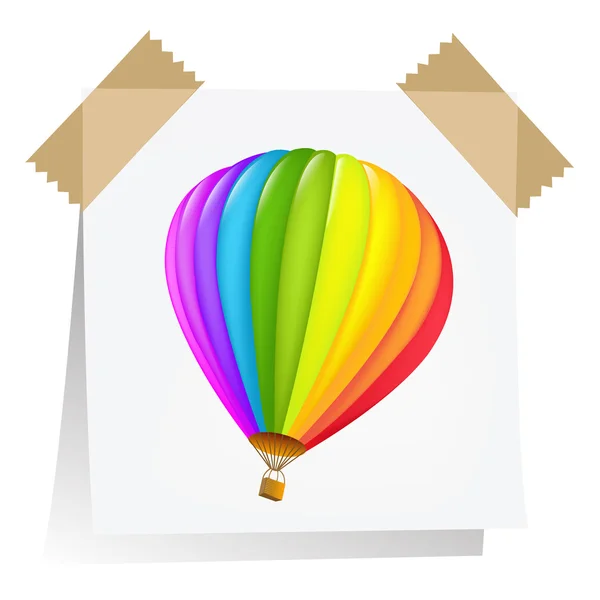 Notities papier met luchtballon — Stockvector