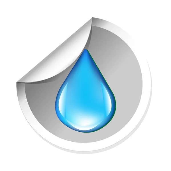 Etiqueta engomada con gota de agua — Vector de stock