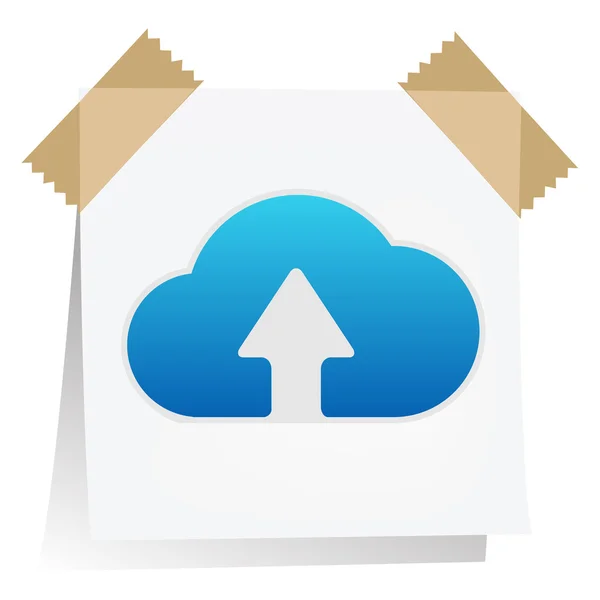 Rappel avec l'icône Cloud Computing — Image vectorielle