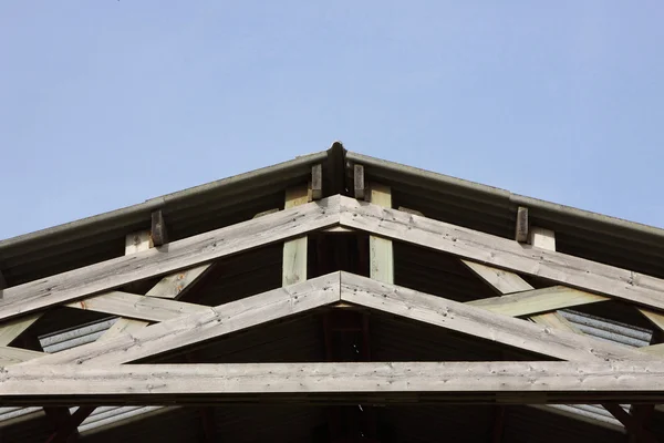 Wood frame of a building for horse riding — Stock Photo, Image